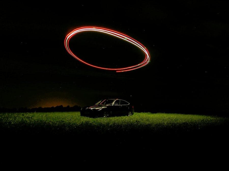 Photo ufo shutting down car engines
