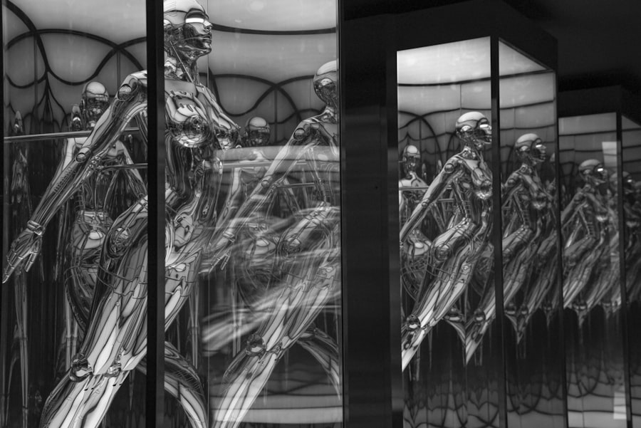 Photo silver humanoid beings